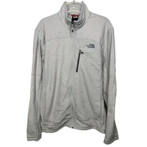 The North Face Men's Medium Gray Full‎ Zip Fleece Jacket Outdoor Hiking